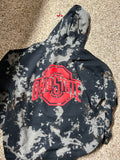 Black Ohio State with red hoodie